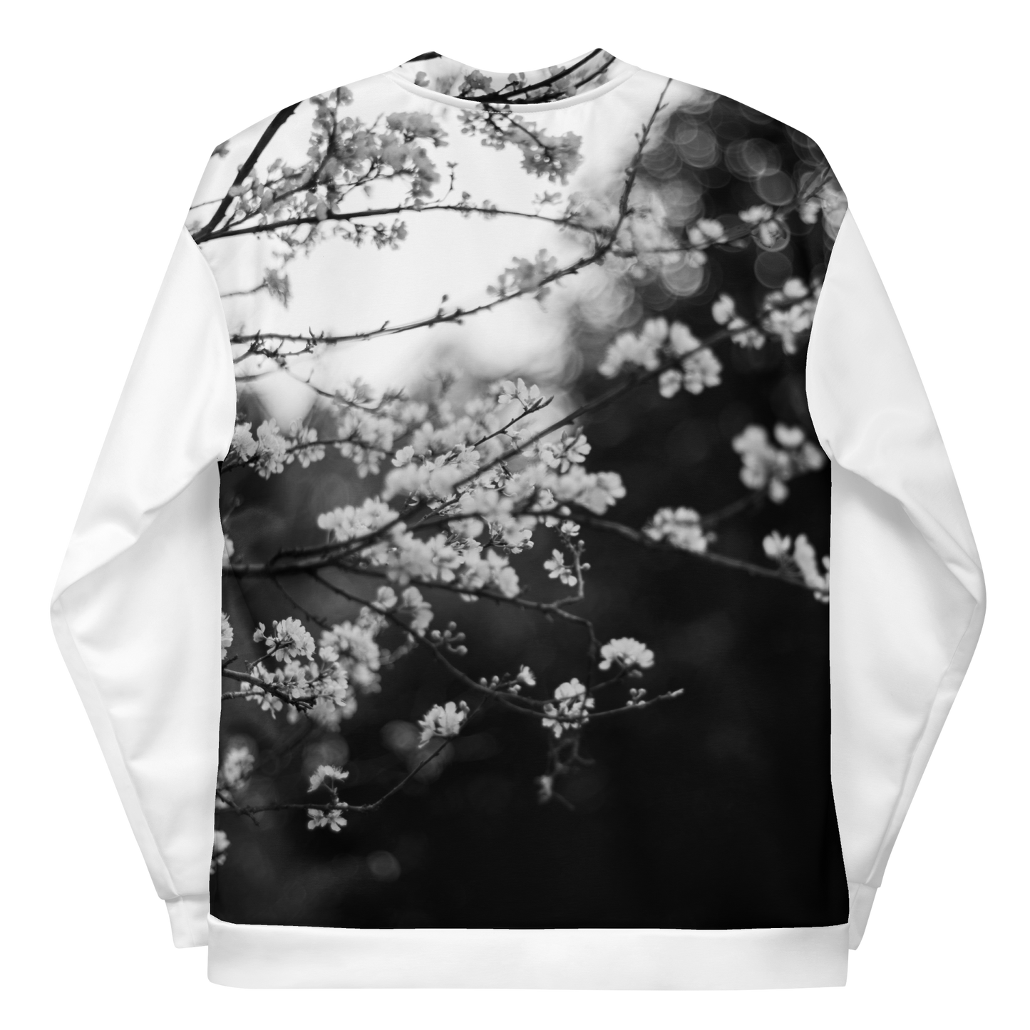 Noir Blossom | Floral Print Bomber Jacket