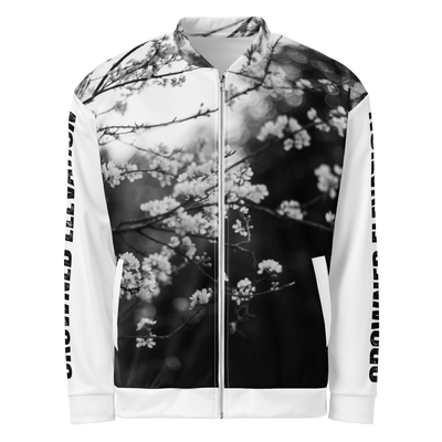 Noir Blossom | Floral Print Bomber Jacket