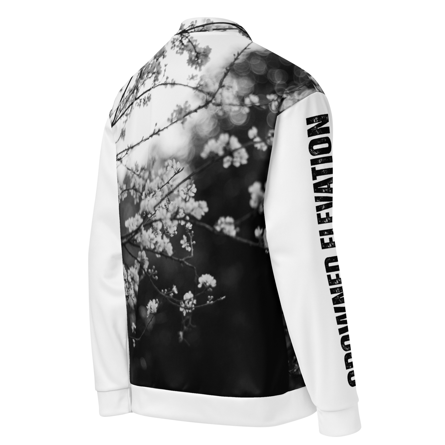 Noir Blossom | Floral Print Bomber Jacket
